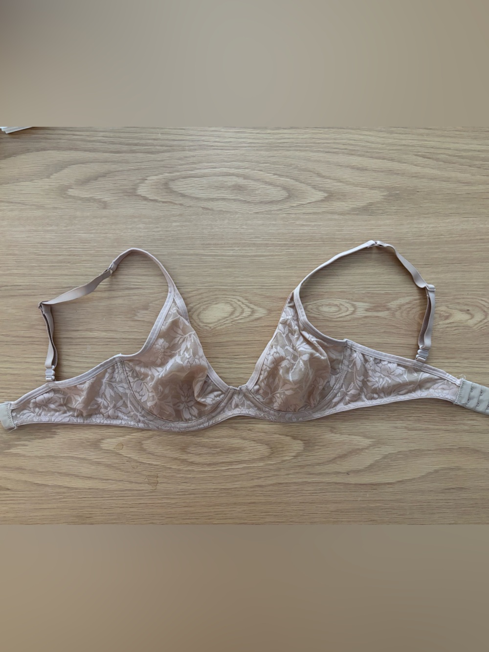 LOVE by GAP Floral Lace Nude/Taupe Underwire Bra - 32D